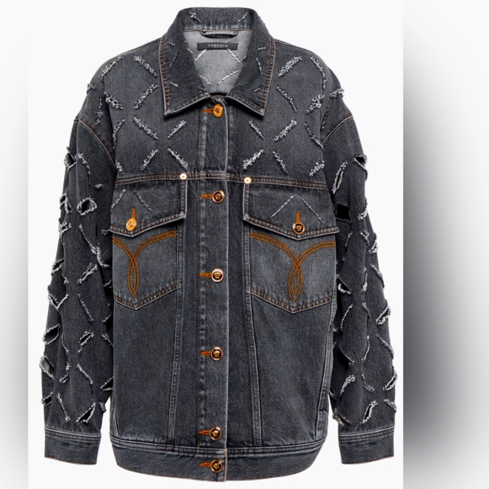 VERSACE Distressed Denim Jacket